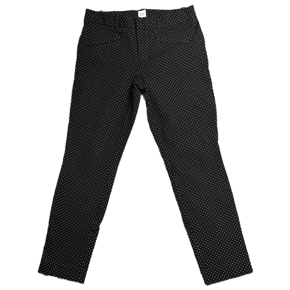 GAP Women’s Flat Front Skinny Ankle Black & White Polka Dot Crop Pants Size 4R